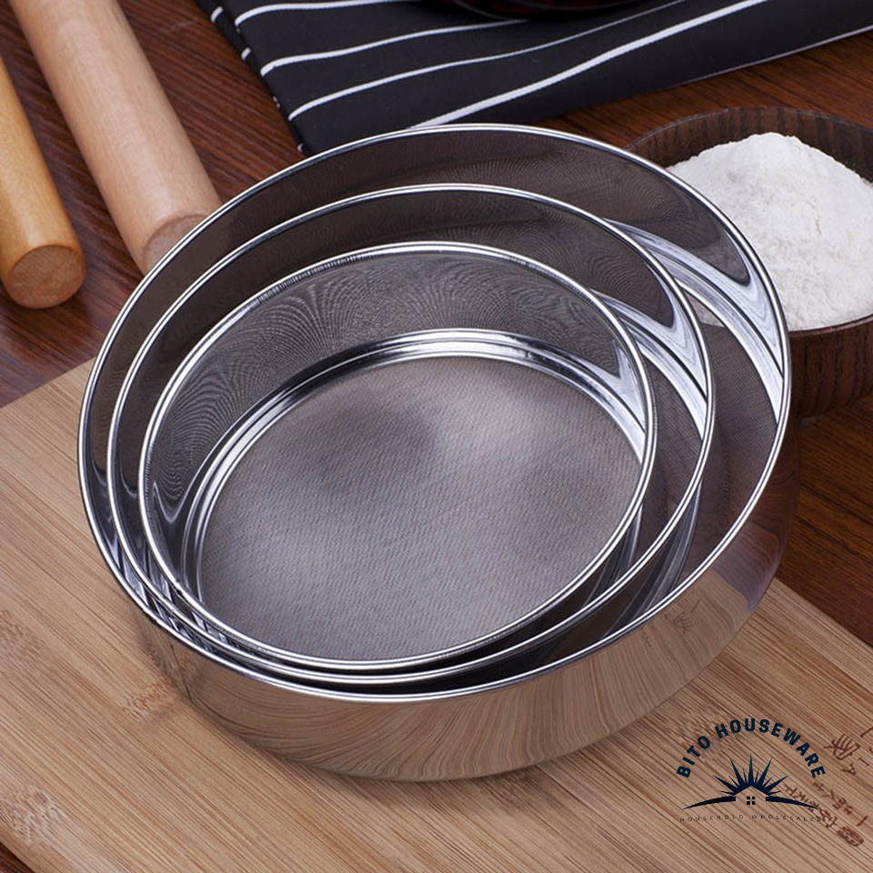 Flour Sieve Set Stainless Steel Flour Strainer Sifter Sieve Colander Pengayak Tepung 不锈钢面粉筛 