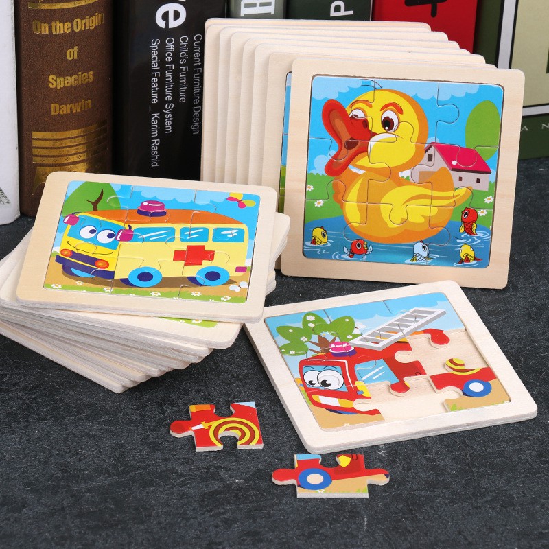 11*11CM Kids Toy Wood Puzzle Wooden 3D Puzzle Jigsaw for Children Baby ...