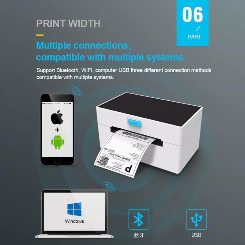 Xprinter Sticker Label Printer A6 Thermal Printer Wireless Waybill ...