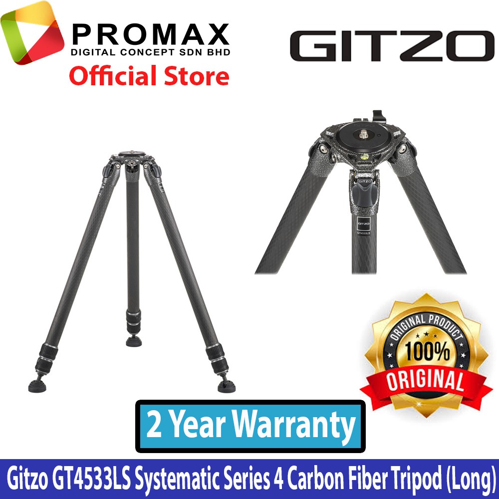 GITZO GT4533LS Trépied Systematic Carbone Série 4 (3 Sections