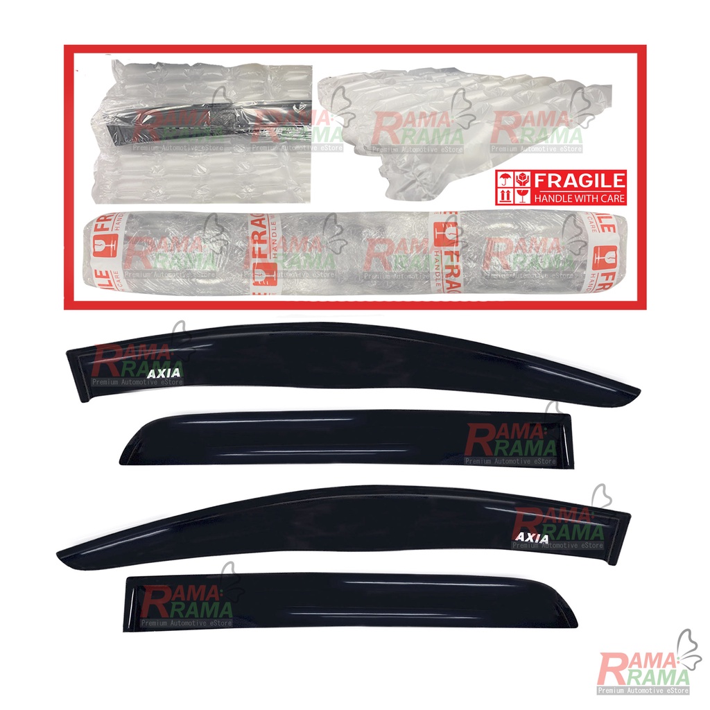 Perodua Axia (2014 - Present) Big (10cm Width) Window Door Visor Air ...
