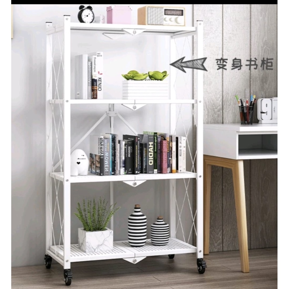 Foldable Storage Rack With Wheel Rak Dapur Rak Kabinet Dapur Rak ...