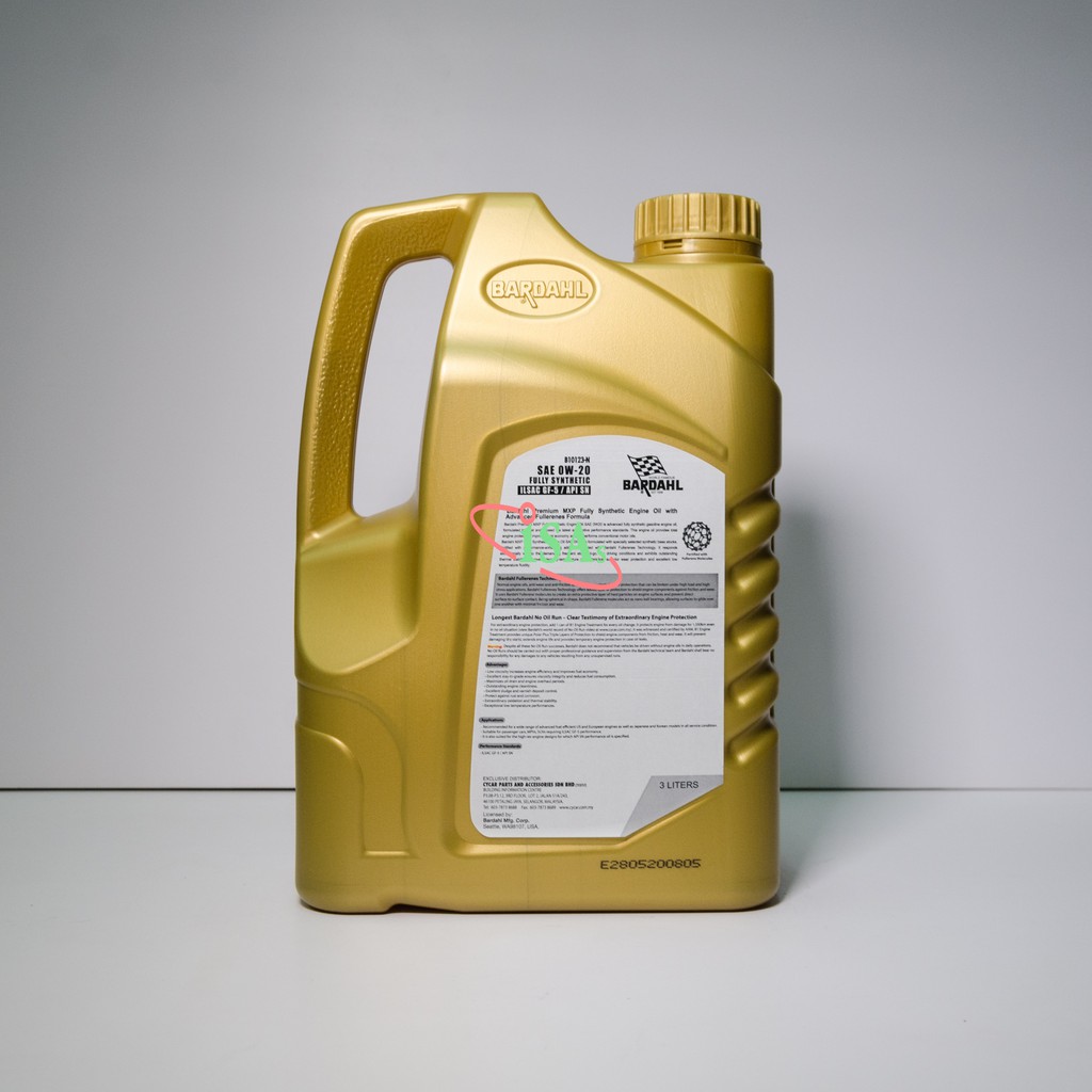 Bardahl MXP 0W-20 Fully Synthetic Engine Oil 3L | Shopee Malaysia