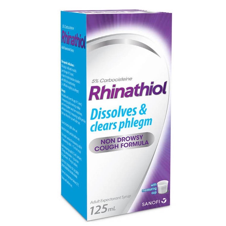 Rhinathiol Adult Cough Syrup 125ml 5 Carbocisteine (Non Drowsy Cough