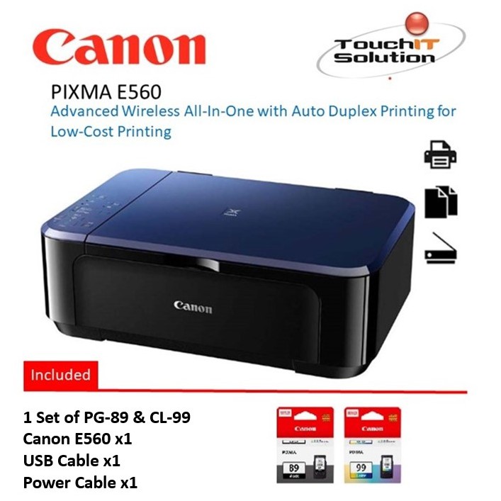 Canon PIXMA E560 / E560R Wireless Ink Color All-In-One Printer (Print ...