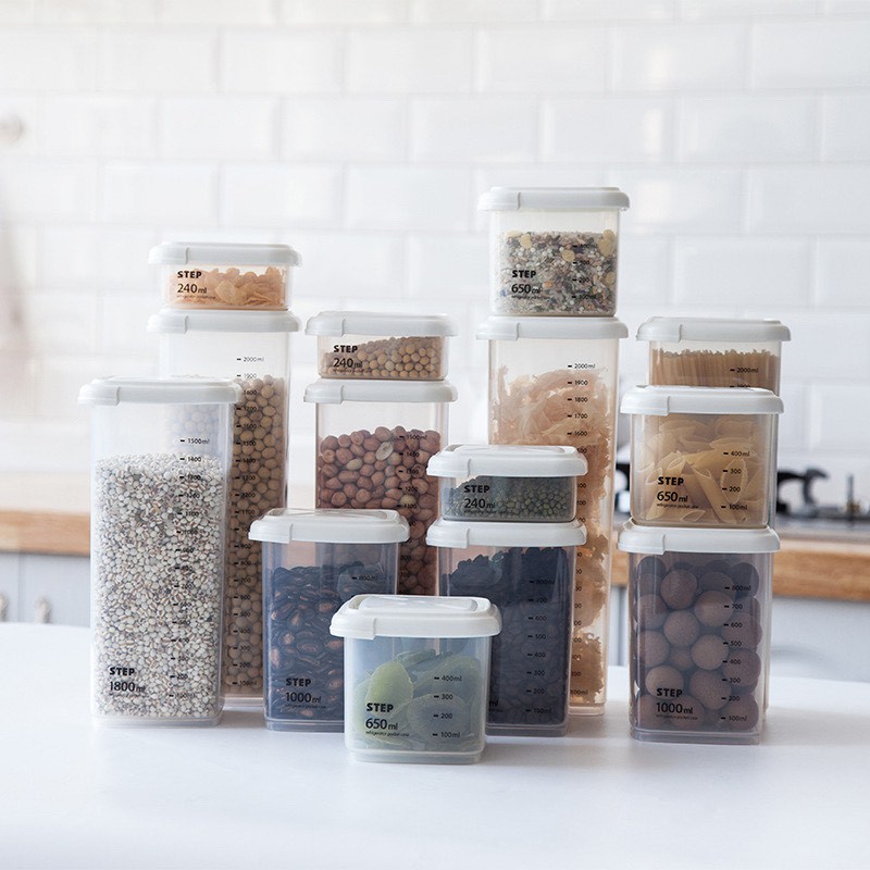 CURO Plastic Transparent Clam-shell Food Storage Box Canisters Tank ...