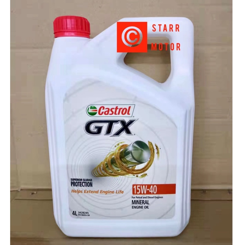 New Packing Castrol GTX 15W40 SN/CF Engine Oil (4 liter) | Shopee Malaysia