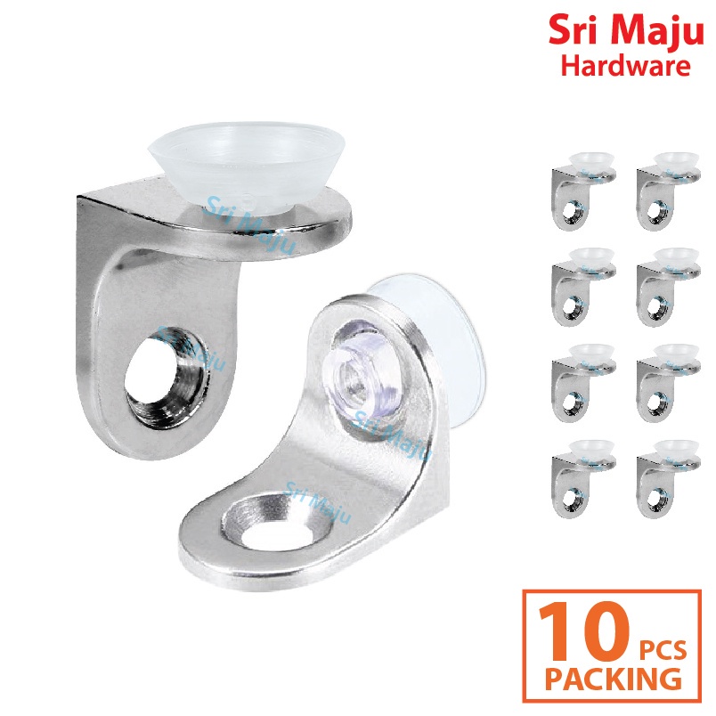 MAJU SP05C (10's) Rubber Suction Cup Glass Shelf Support Stud Pin Peg