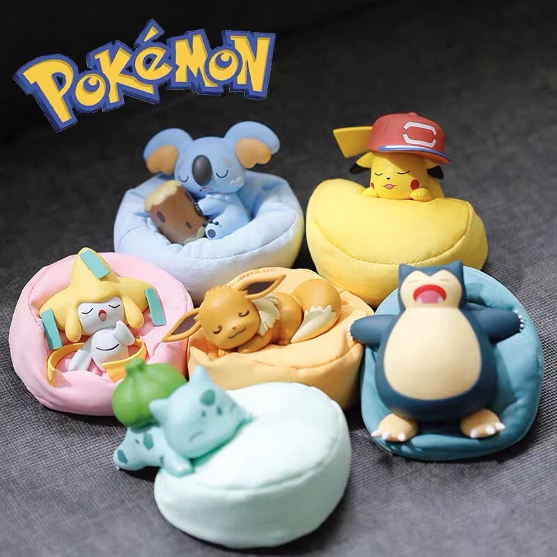 Pokemon Sleeping Pikachu Bulbasaur Eevee Jirachi Snorlax Komala with ...