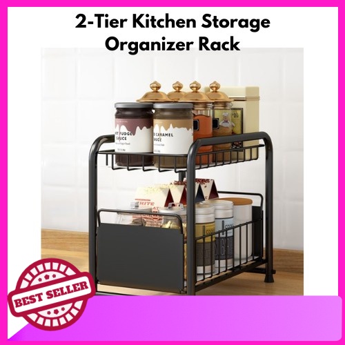 🔥2-Tier Kitchen Storage Rack Pull Out Drawer Under Sink Cabinet🔥 ...