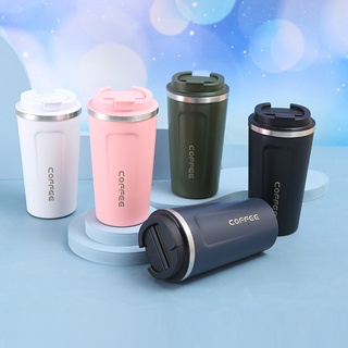 380ml/500ml Insulated Tumbler Coffee Travel Mug Vacuum Insulated Coffee  Thermos Cup Stainless Steel with Screw on Lid Leak Proof Keep Hot Cold