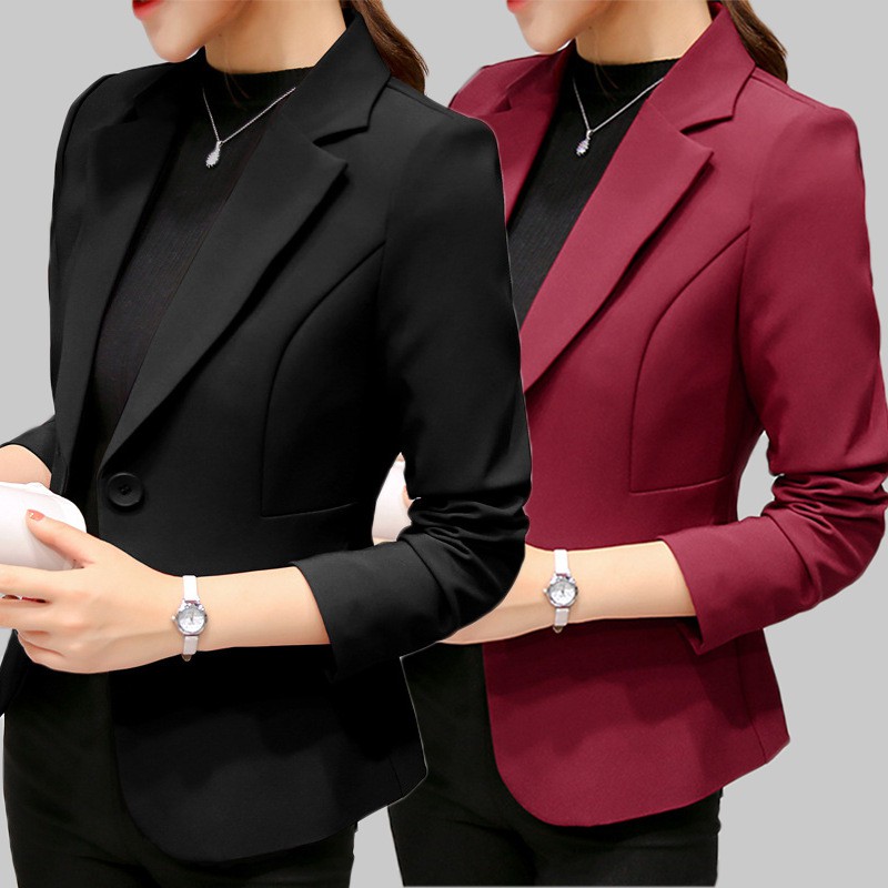 HOT SALEFashion Blazer Women Spring Slim Design Short Blazer Jackets Coat Shopee Malaysia