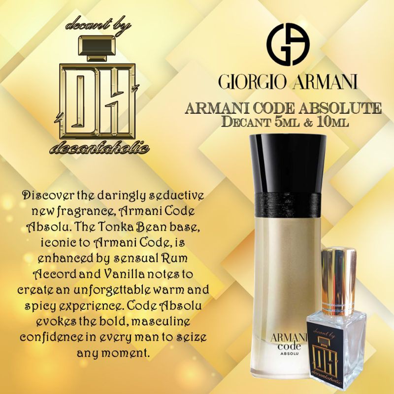 Original Code Absolute decant 3ml 5ml 10ml Shopee Malaysia