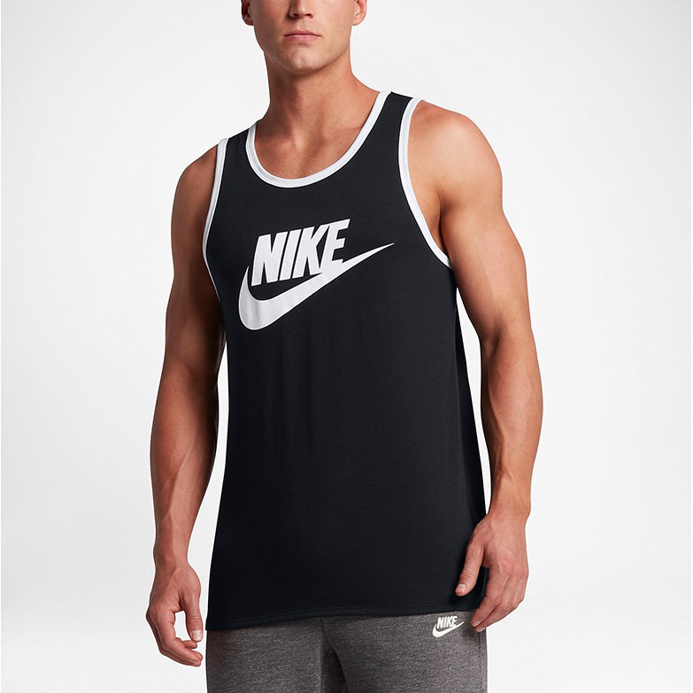 Original nike men's vest Sports tshirt 779235 Running black | Shopee ...