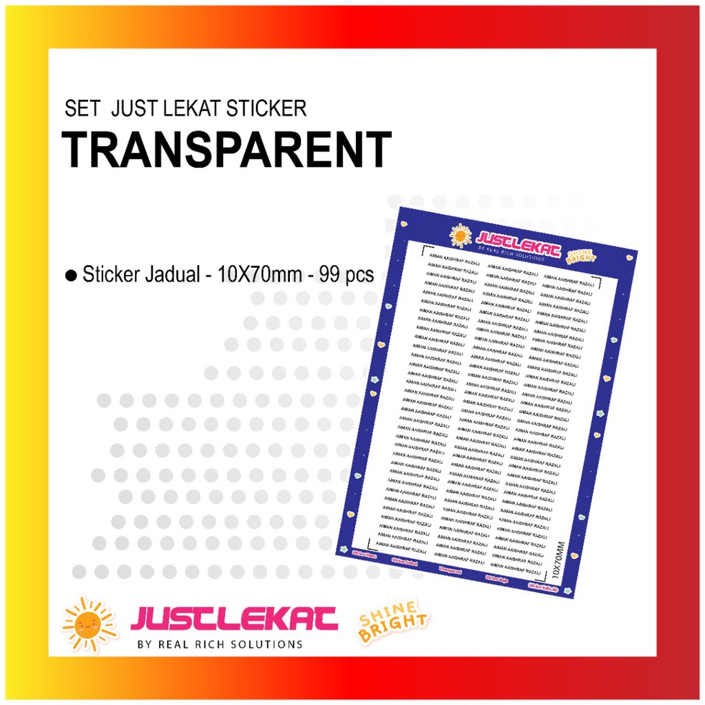 STICKER NAMA TRANSPARENTS | Shopee Malaysia