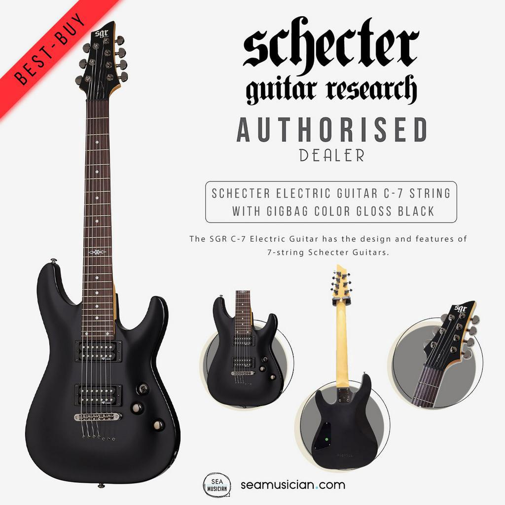SCHECTER C-7 7-STRING ELECTRIC GUITAR COMES WITH GIGBAG COLOR GLOSS ...