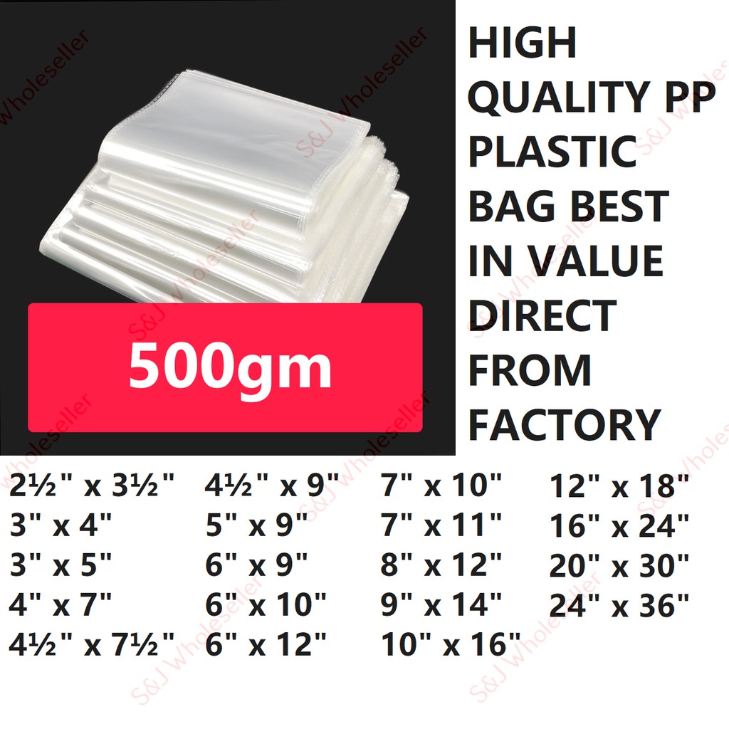 ️ 0.04 0.08 (500gm) PP Plastic Bag Transparent Plastik Clear 4x7 4½