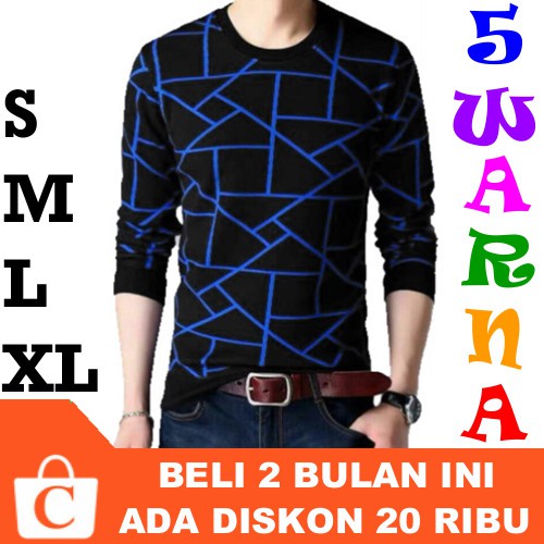 Hitam Best Selling!! S M L Xl T-shirt Sweater Men Korean Long Sleeve 