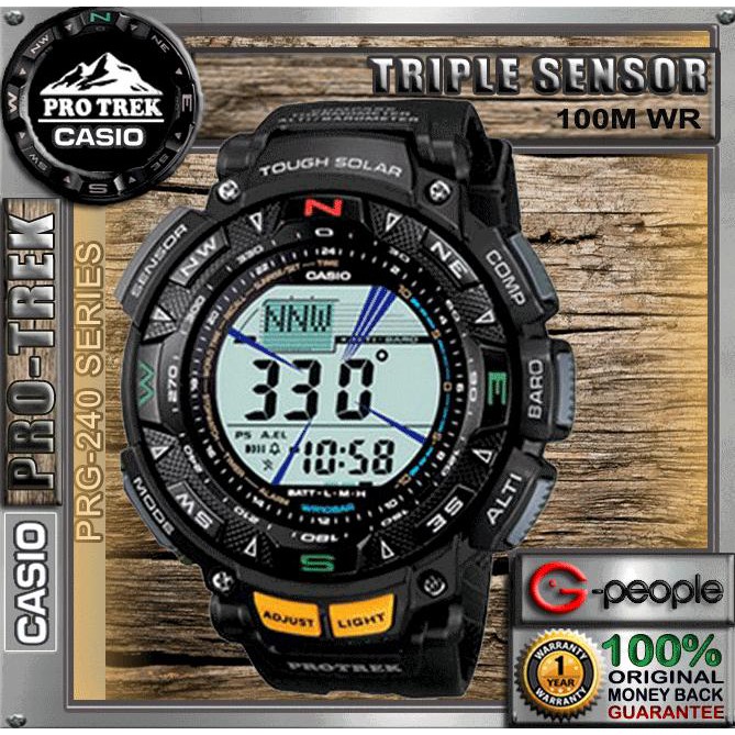 CASIO PRO-TREK PRG-240-1DR / PRG-240-1D / PRG-240-1 TRIPLE SENSOR WATCH 100% ORIGINAL | Malaysia