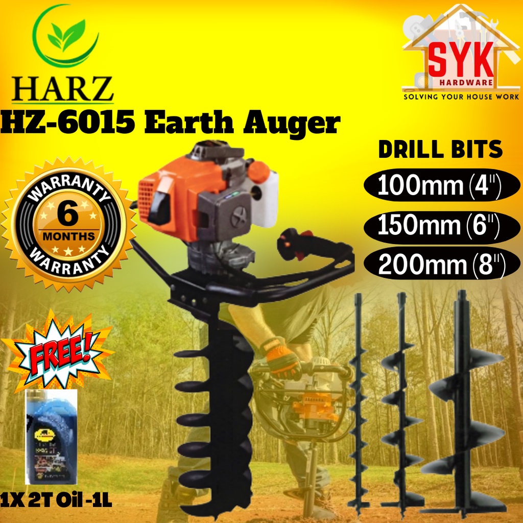 SYK Harz HZ-6015 Earth Auger Machine Mesin Korek Tanah Lubang Pokok ...