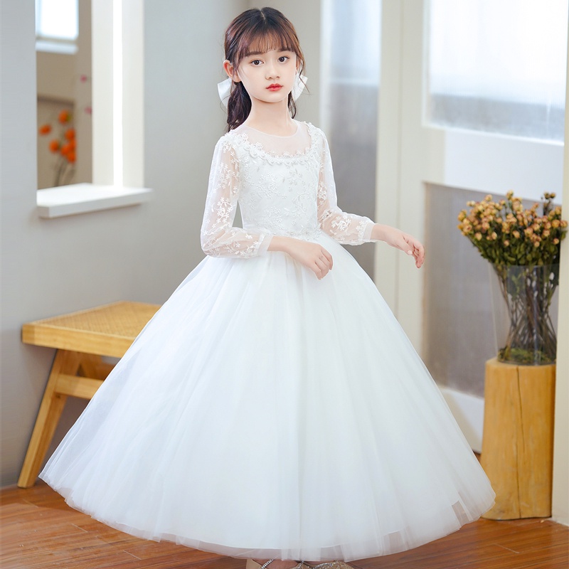 Kid Girls Princess Pink Fluffy Gauze Walk Show Birthday Piano Performance Dresses main image 1