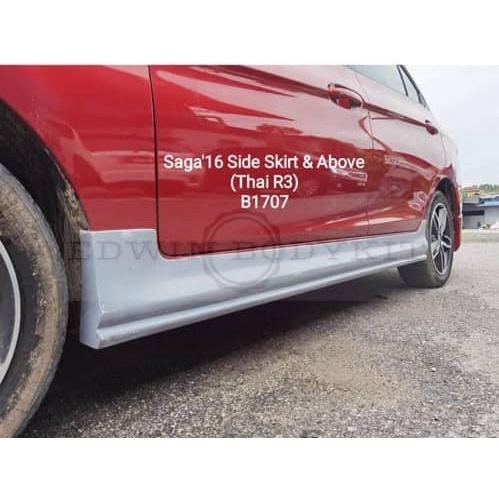 Saga VVt Thai R3 Side Skirt PU & Fiber Bodykit Tepi Skirt Lip Fiber ...