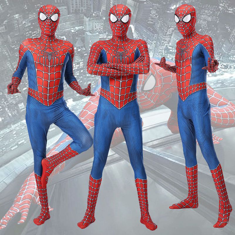 Classic Spider-Man Costume Superhero for Kids Boys Toddlers Includes  Jumpsuit & Breathable Hooded Mask 100% Polyester Outfit Pretend Play Dress  Up for