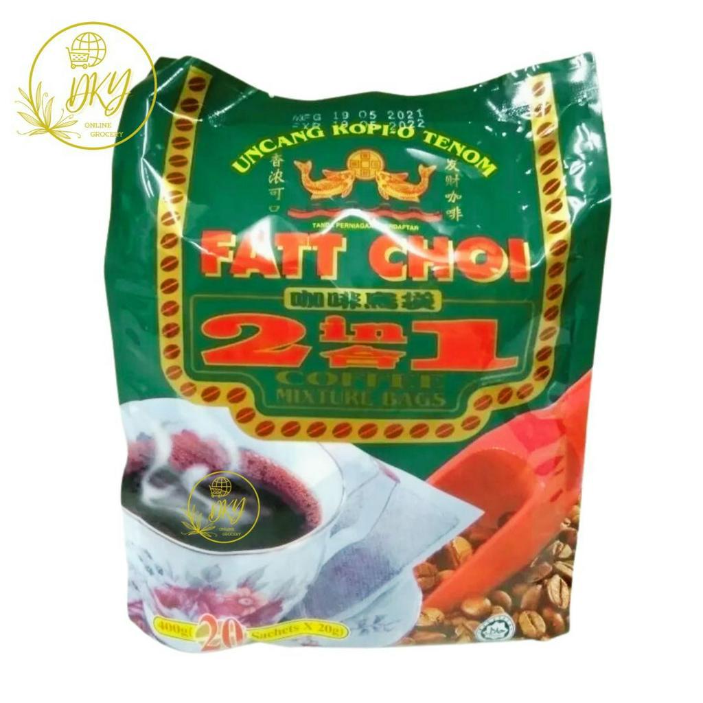 2 in 1 Kopi Tenom (Coffee Tenom) Fat Choi (20g x 20 Sachets) 400g ...