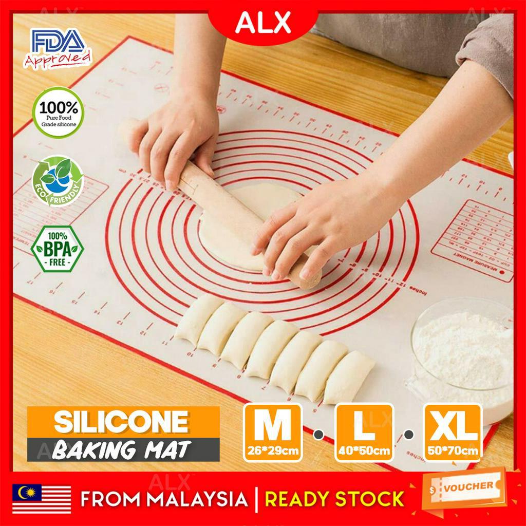 ALX CLEAR STOCK 3 Sizes Non-Stick Silicone Rolling Baking Pastry Mat ...