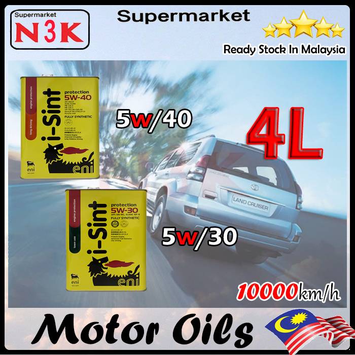 N3k Original🔥ENI ISINT🔥5w40 / 5w30 4L FULLY SYNTHETIC Engine Oil Car