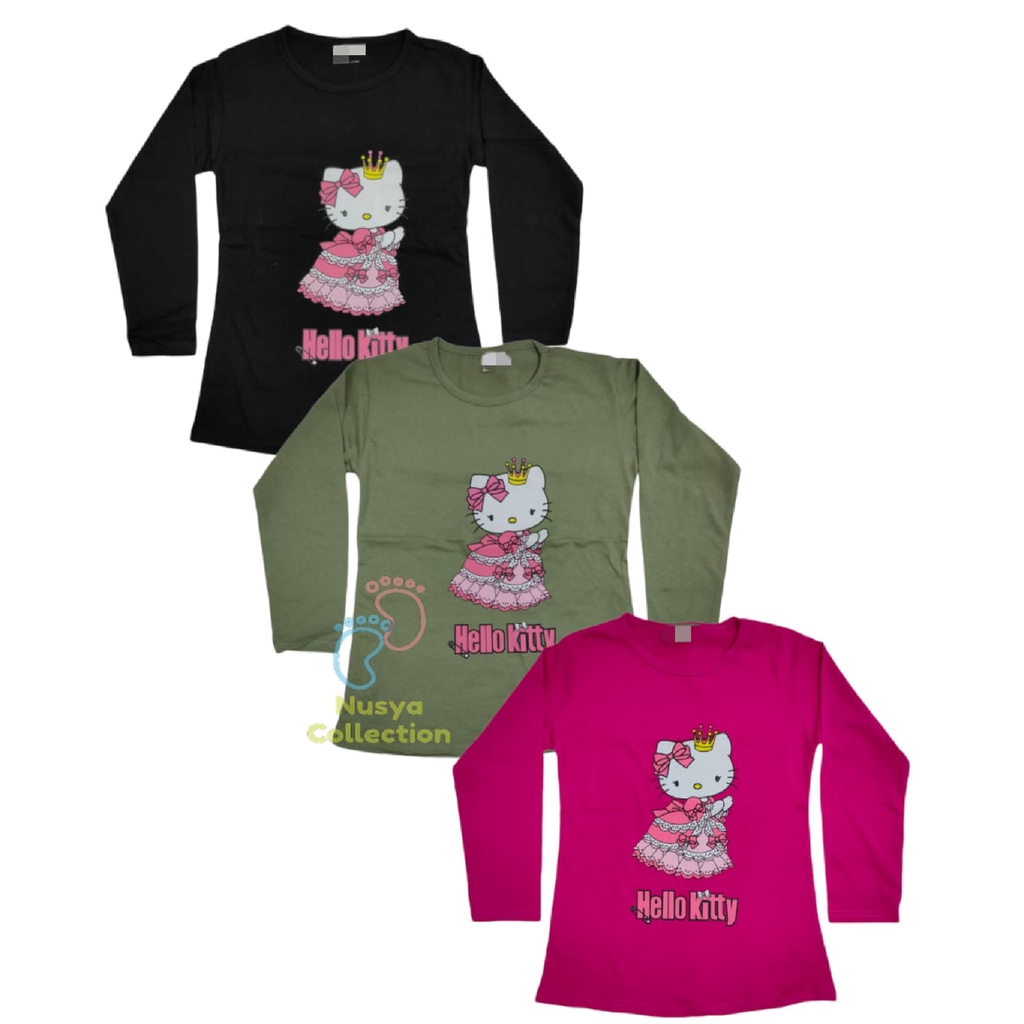 T-Shirt HELLO KITTY Lengan Panjang Kanak-kanak Perempuan 1-6 Tahun ...