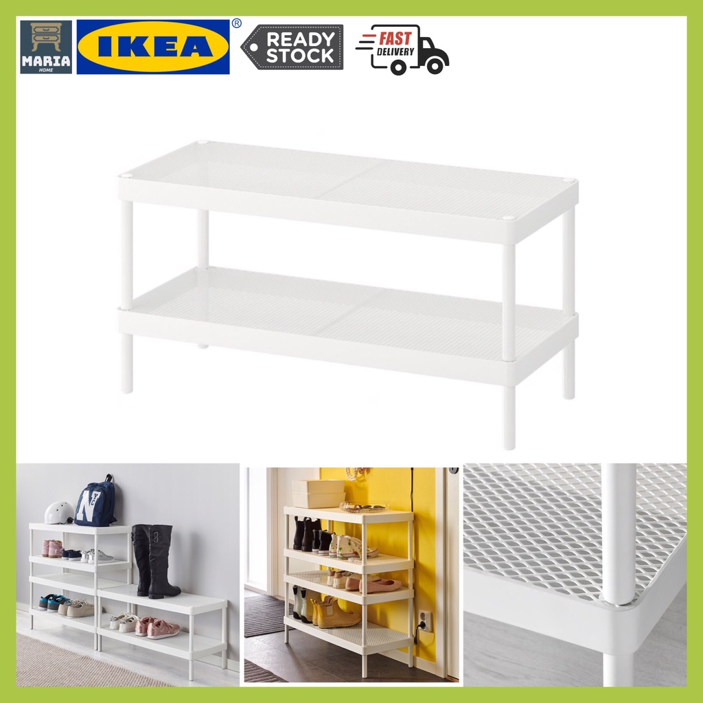 IKEA MACKAPAR Shoe Storage Rack, White, 78x32x40cm | Shopee Malaysia