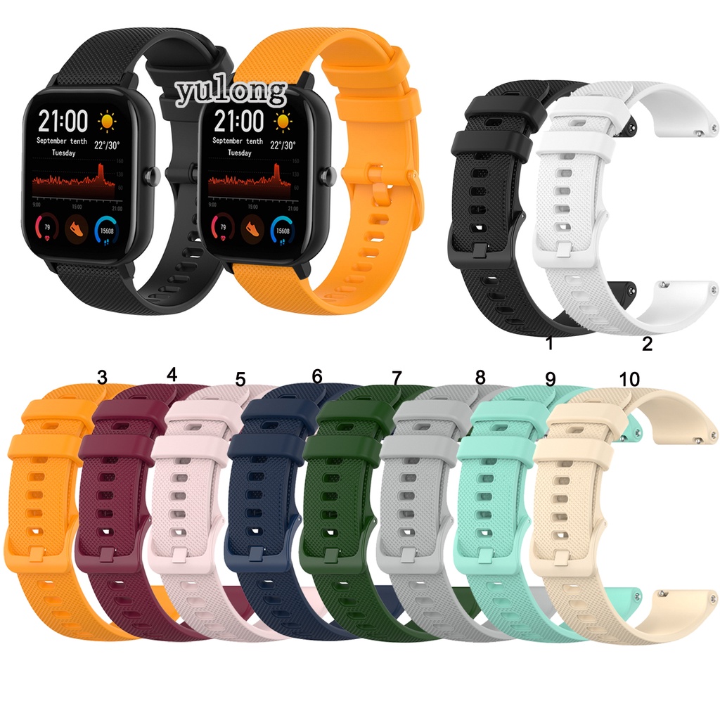 2 Correas De Silicona Para Amazfit Active2/GTS4/GTS3 - 20 Mm, Diseño Con Agujeros, Hebilla Metálica, Deportivas