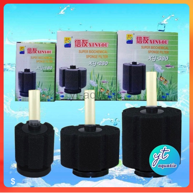 XY 180 280 380 XINYOU SERIES Aquarium Fish Tank Single Sponge Filter ...