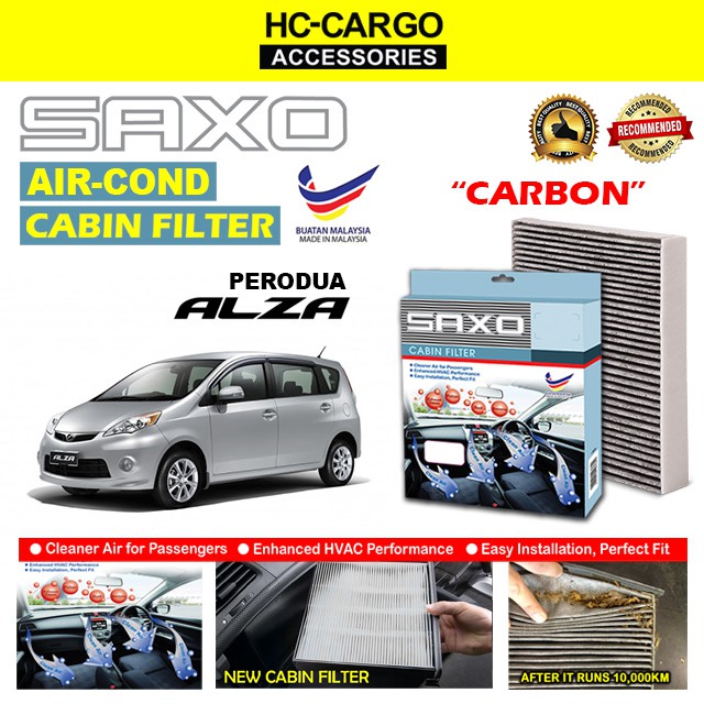 SAXO Perodua Alza ACTIVE CARBON Cabin Filter / CAR AIR CONDITIONER FILTER Shopee Malaysia
