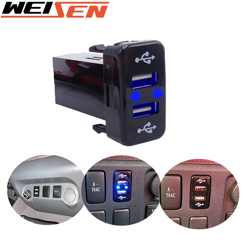 Dual USB Charger Socket Adapter For Toyota 4Runner FJ Cruiser Fortuner – 12V/24V