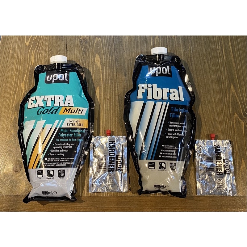 UPOL Fibral Fiberglass Filler/ UPOL Extra Gold Polyester Filler