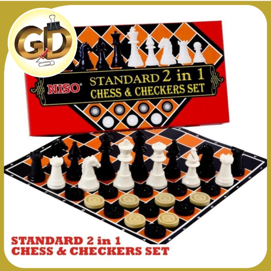 Niso Standard 2 In 1 Chess & Checkers Set/Set Catur ( ART NO: CS90 ...