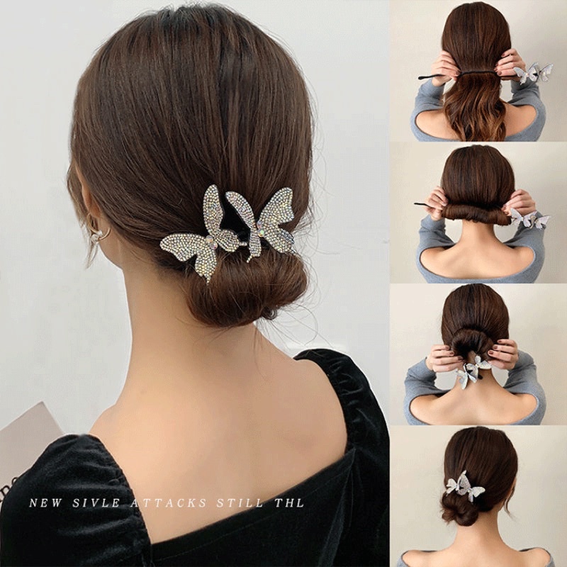 [ST 022] Alat Sanggul Rambut Rama-rama Butterfly Hair Bun Tools ...