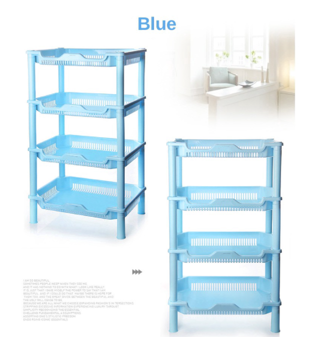 4 Tier Multipurpose Stackable Plastic Storage Rack - 4 Colors Available ...