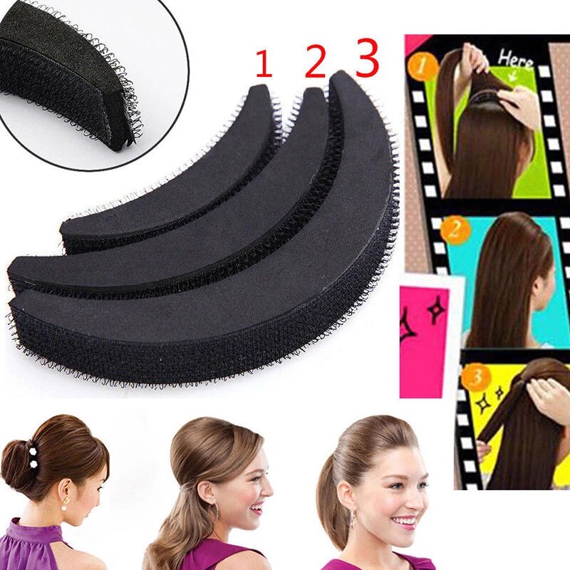 3 Keping Pad Sanggul Rambut Anti-Gelincir Berbentuk Bump Span Bentuk ...