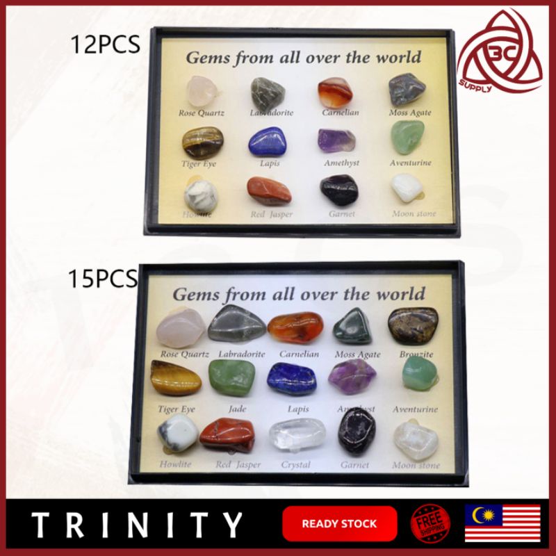 12 / 15pcs - 1 Box Gift Quartz Display Crystal Collectible Ore Samples ...