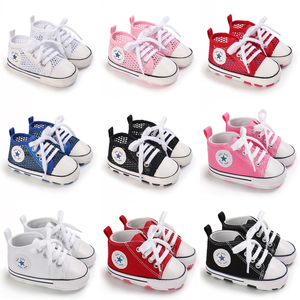 Baby Canvas Classic Sports Sneakers Newborn Baby Boys Girls Print Star  First Walkers Shoes Infant Toddler Anti-slip Baby Shoes | Shopee Malaysia