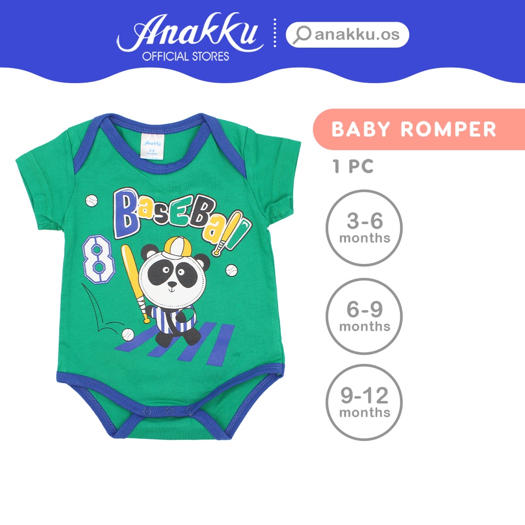 Anakku Newborn Baby Boy Romper Snap-on Button One Piece | Baju Bayi ...