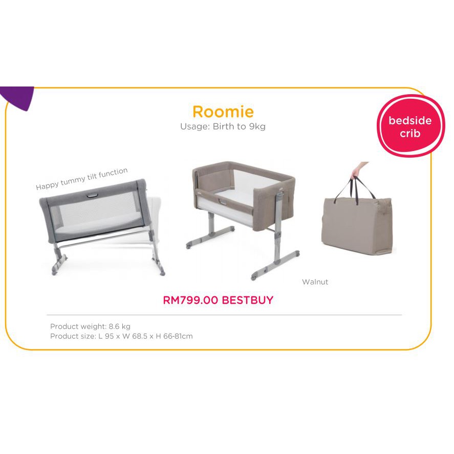 Joie Roomie Crib (Side bed) Shopee Malaysia