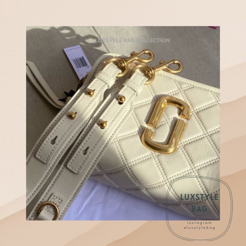 Marc Jacobs Quilted Softshot 21 Ivory White Leather Crossbody