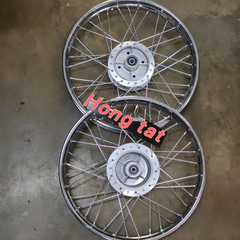 1.40x17 RIM CHROME besi hub std lidi chrome rim standard SET HONDA 70 ...