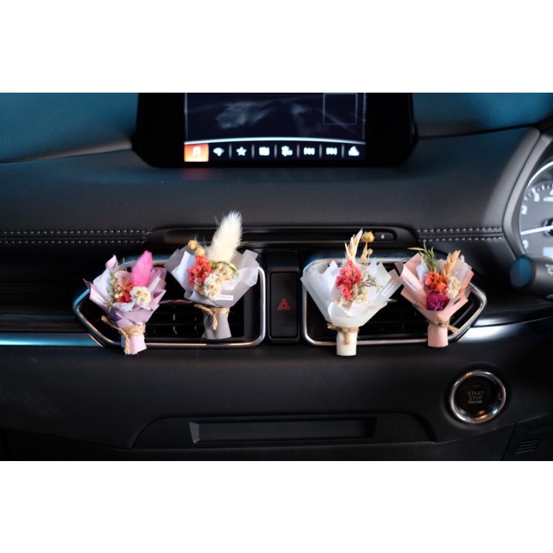 Car Diffuser Mini Flower Bonquet Clip Preserved Bonquet Pinch Door Gift ...