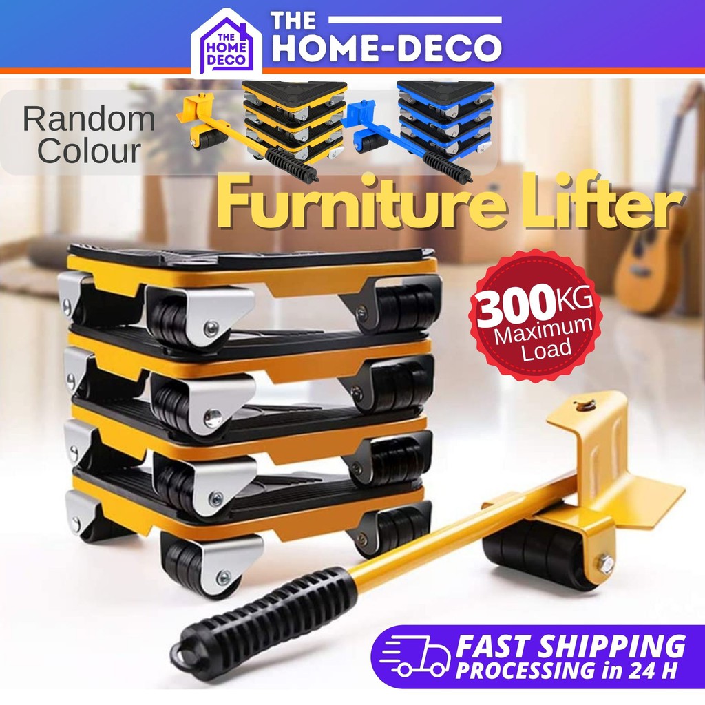 5pcs/Set Heavy Furniture Lifter Mover Transport Max Load 300kg Wheel
