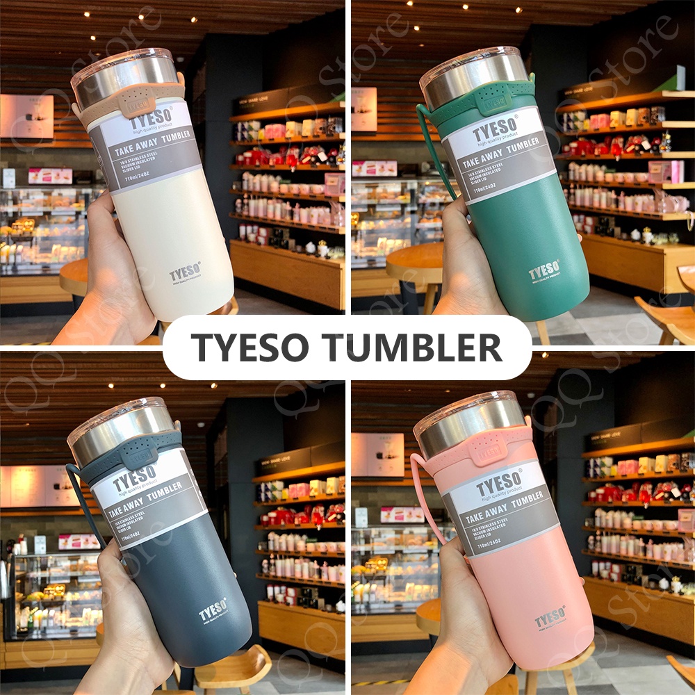 TYESO Tumbler Cup with Straw Coffee Cup 304 Stainless Steel Vacuum ...